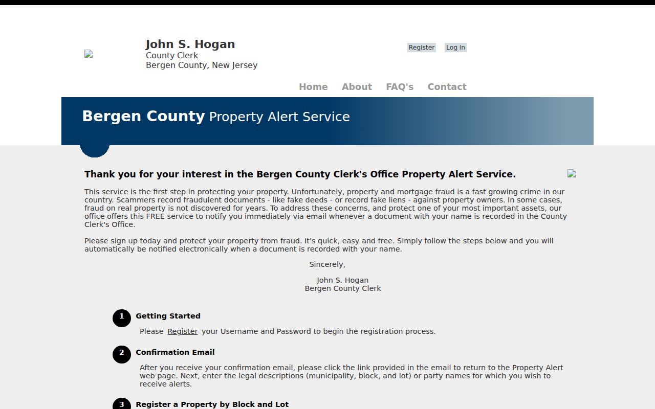 Lyndhurst residents directory Bergen property alert route