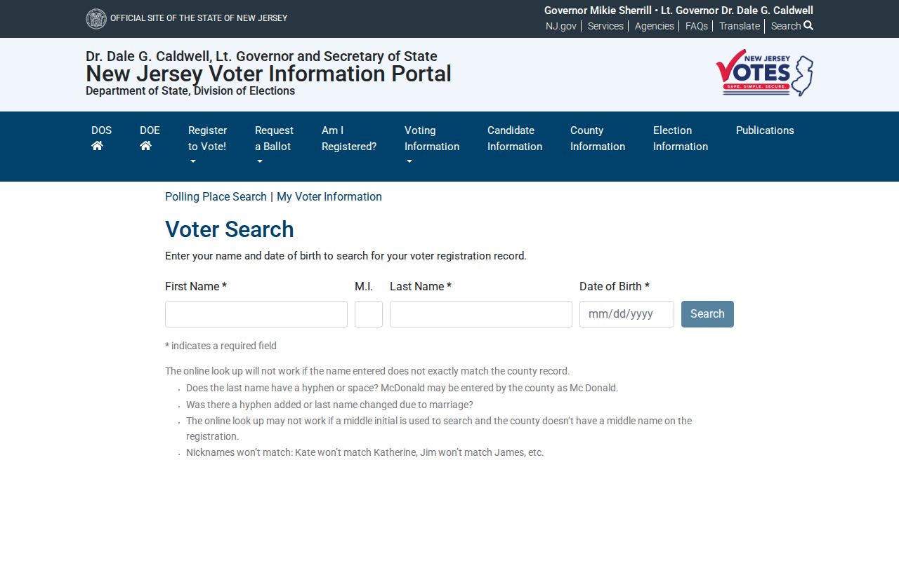 Lyndhurst resident lookup voter-status service